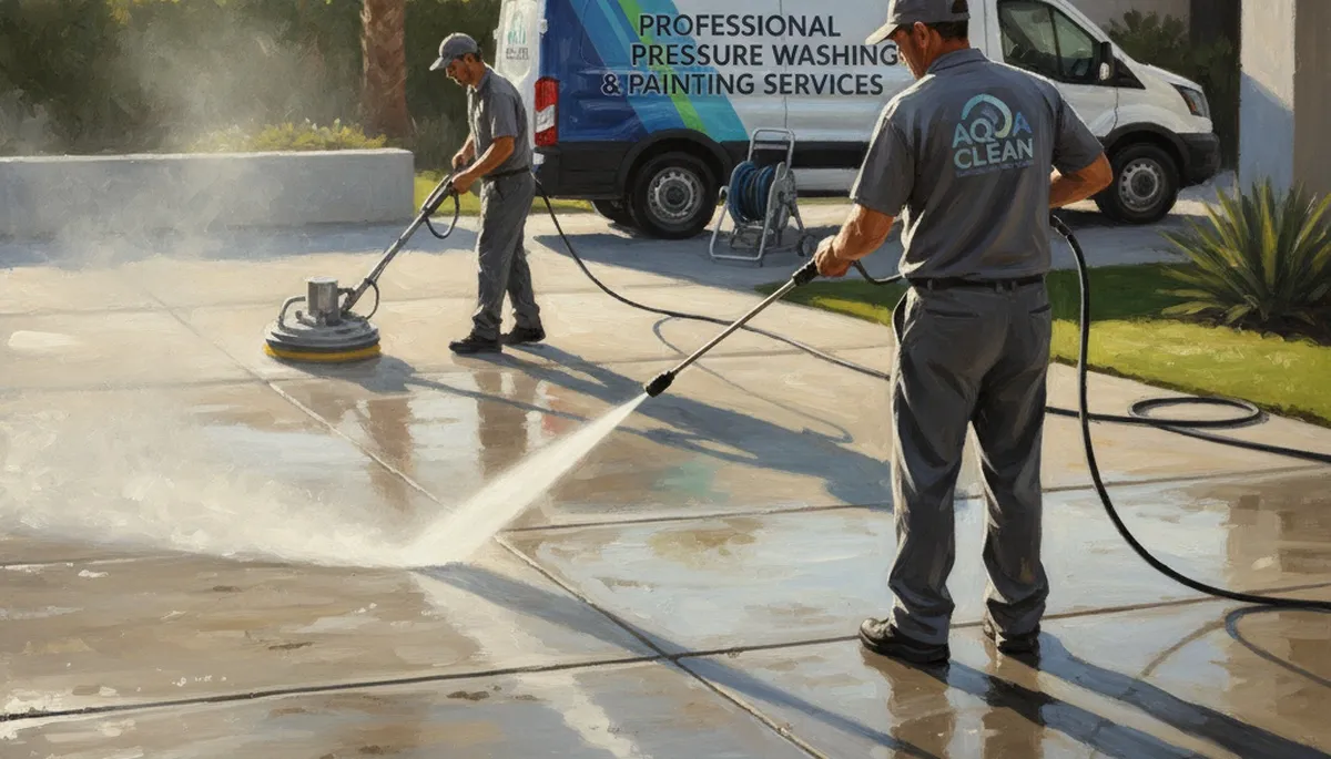 Concrete pressure cleaning in Phoenix, AZ for driveways, patios, and walkways by Phoenix Paint Pros